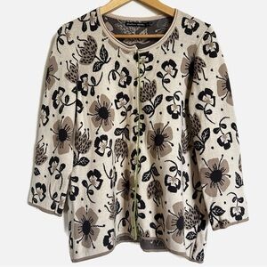 Gudrun Sjoden Floral Cardigan Women’s S Lagenlook Cottagecore Eclectic Grandma
